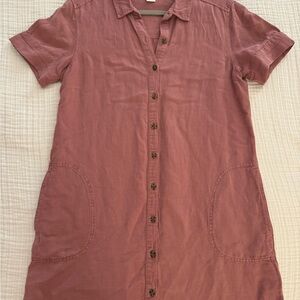 Lucky Brand Pink/Mauve Button-Up Dress